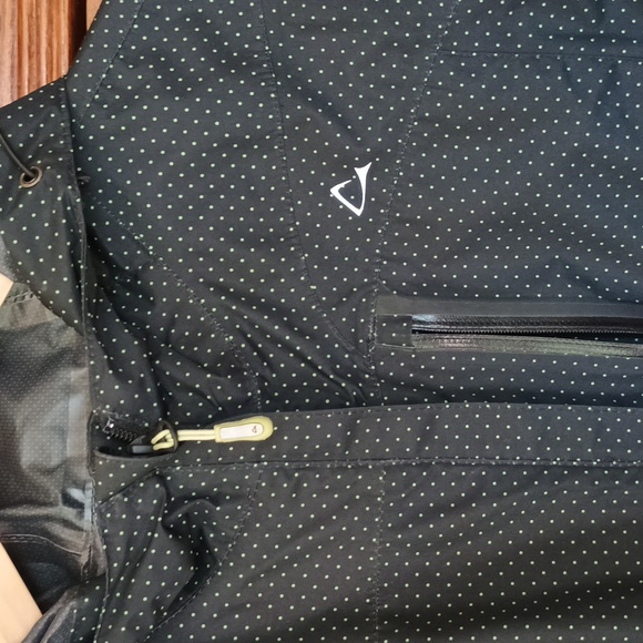 Lightweight black rain jacket with green dots, size S - Picture 2 of 7